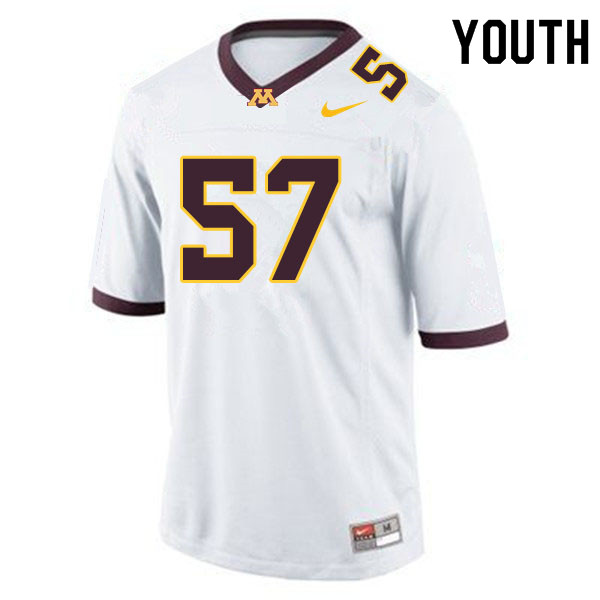 Youth #57 Jack Kern Minnesota Golden Gophers College Football Jerseys Sale-White - Click Image to Close